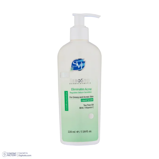 کرم شوینده صورت اس وی آی مدل SEBOSTOP مناسب پوست چرب و آکنهای حجم 220 میلیلیتر 102722819