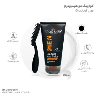 کرم رنگ مو تدریجی هیدرودرم مدل Gradual حجم 150 میلی لیتر رنگ مشکی 102722797